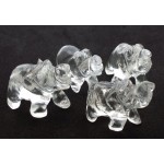 Small Clear Quartz Carved Gemstone Elephant